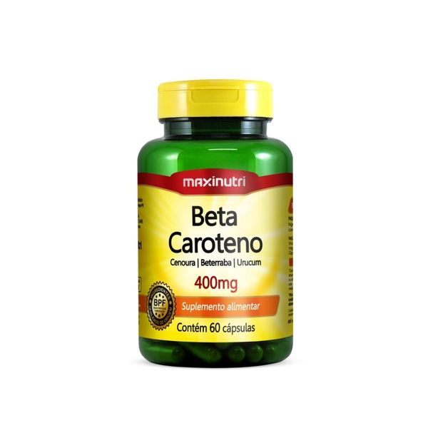 Beta Caroteno (Cenoura+Beterraba+Urucum) 400mg 60 Cápsulas Maxinutri