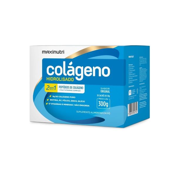 Colágeno 2 Em 1 Original 30 Sachês 10g Maxinutri