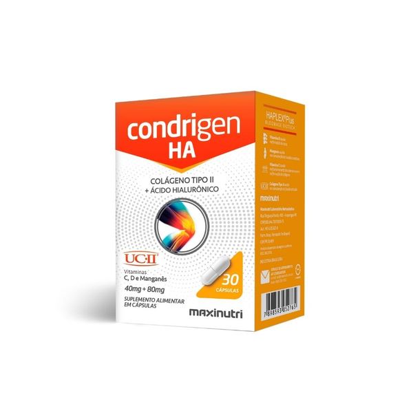 Condrigen H.A (Colágeno Tipo II+Ácido Hialurônico) 30 Cápsulas Maxinutri