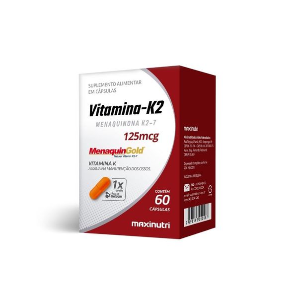 Vitamina K2 (Manequingold) 125 mcg 60 Cápsulas Maxinutri