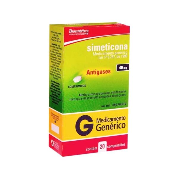 Simeticona 40Mg 20 Comprimido - Genérico Biosintética
