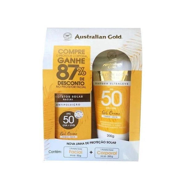 KIT AUSTRALIAN GOLD PROT SOLAR FACIAL+CORPORAL FPS50