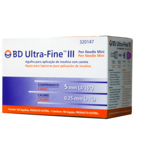 AGULHA CANETA ULTRA-FINE 5MM AGULHA P/ CANETA BD ULTRA-FINE 5MM 100 UNIDS OMNITROPE AGULHA CANETA ULTRA-FINE 5MM AGULHA P/ CANETA BD ULTRA-FINE 5MM 100 UNIDS OMNITROPE